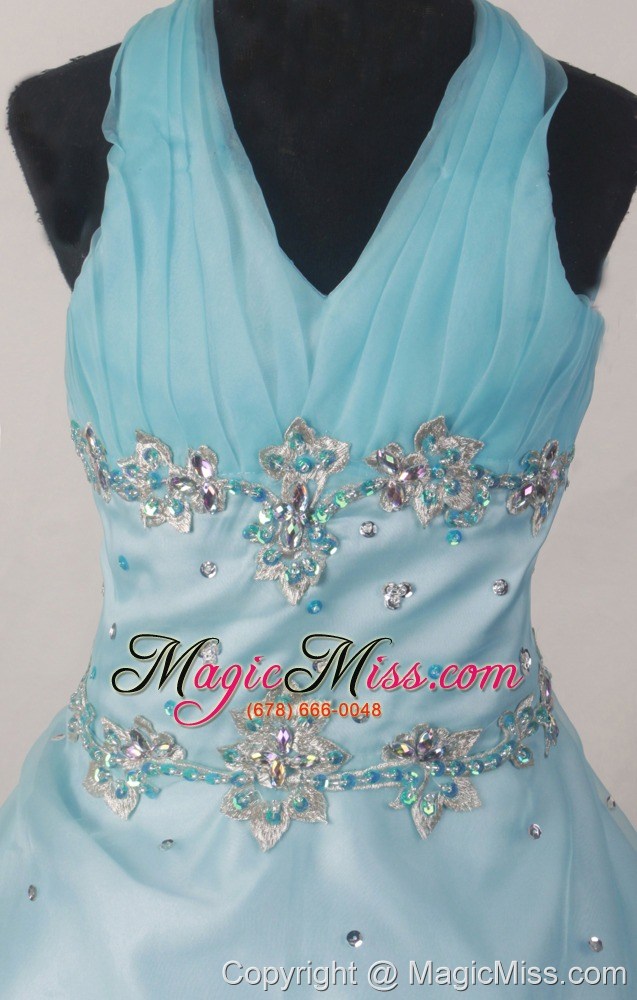 wholesale brand new ball gown beading little girl pageant dress halter floor-length