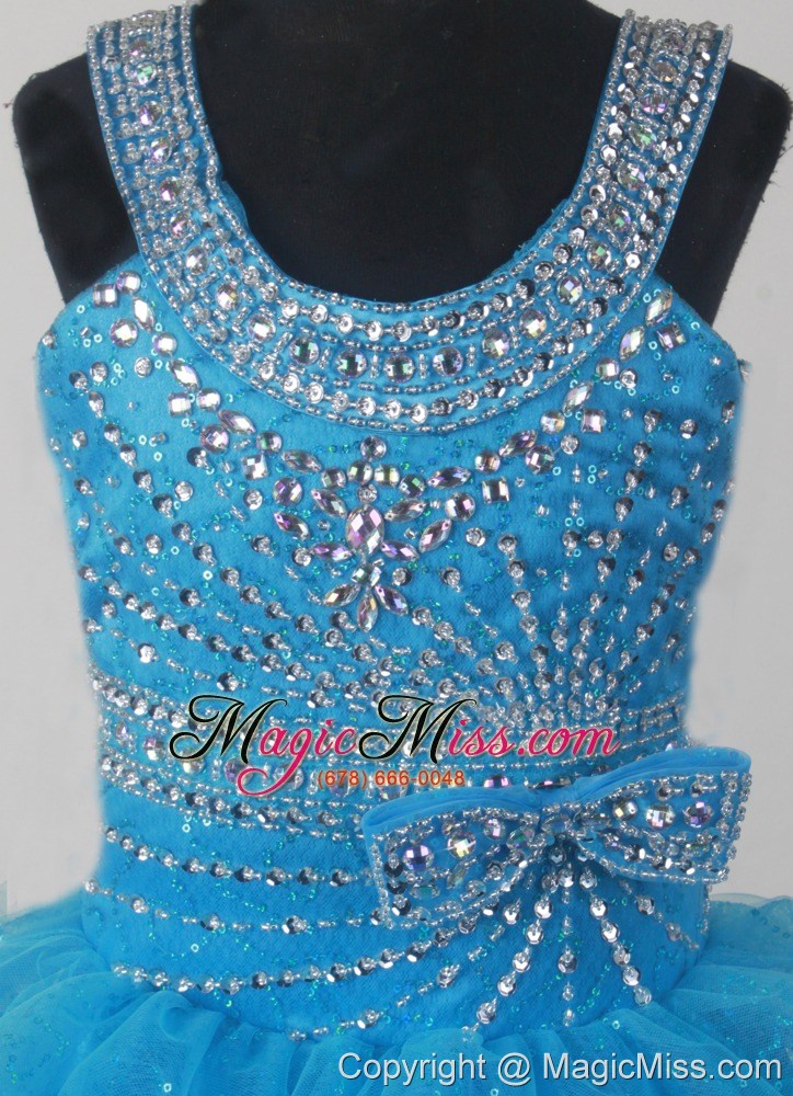 wholesale gorgeous beading pick-ups little girl pageant dress ball gown scoop floor-length