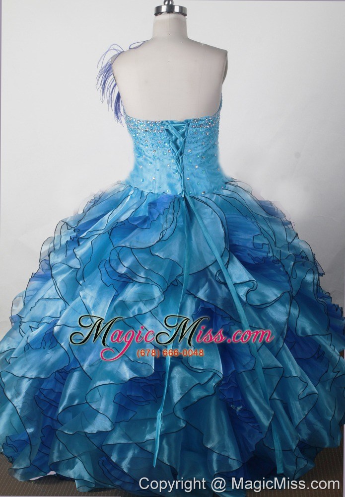 wholesale exquisite beading and ruffles decorate bodice ball gown little girl pageant dress strapless floor-length