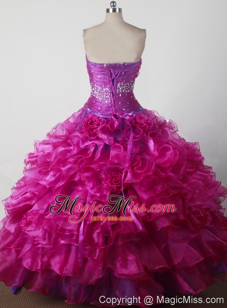 wholesale beading and ruffles hand made flowers gorgeous ball gown little girl pageant dress sweetheart floor-length