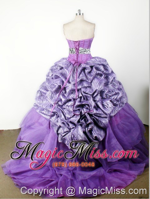 wholesale modest hand made flower appliques ball gown little girl pageant dress strapless floor-length