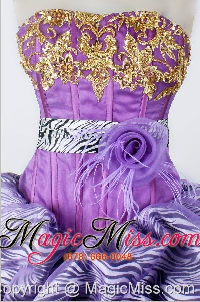wholesale modest hand made flower appliques ball gown little girl pageant dress strapless floor-length