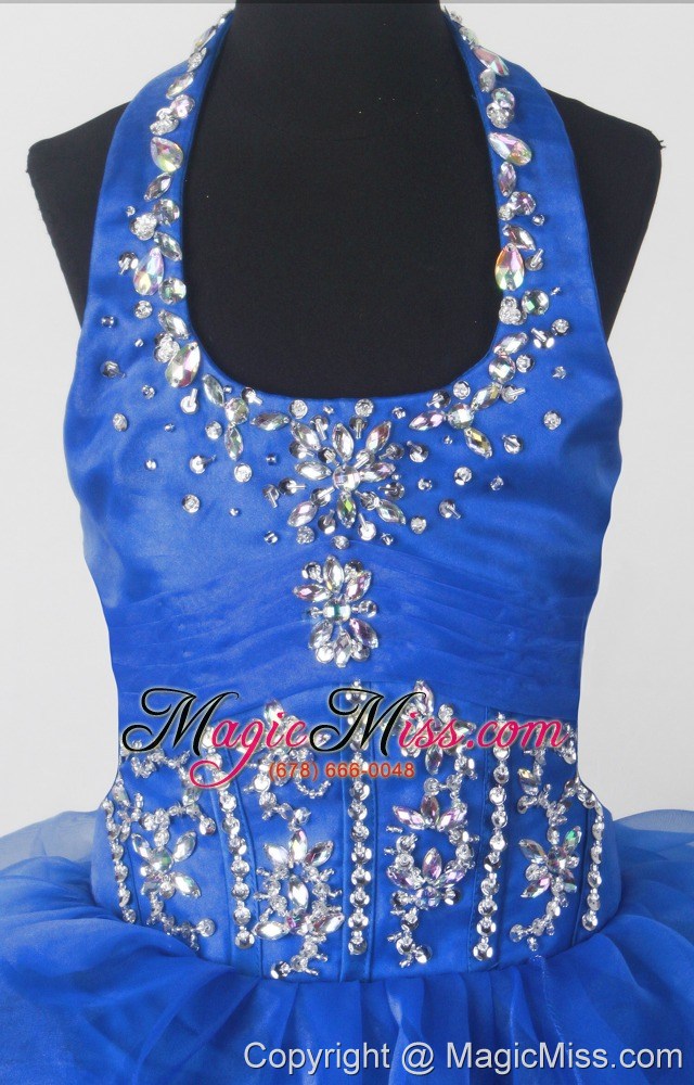 wholesale perfect beading ball gown halter top floor-length little gril pagant dress