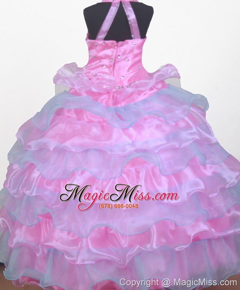wholesale pretty beading ball gown halter floor-length little gril pageant dress