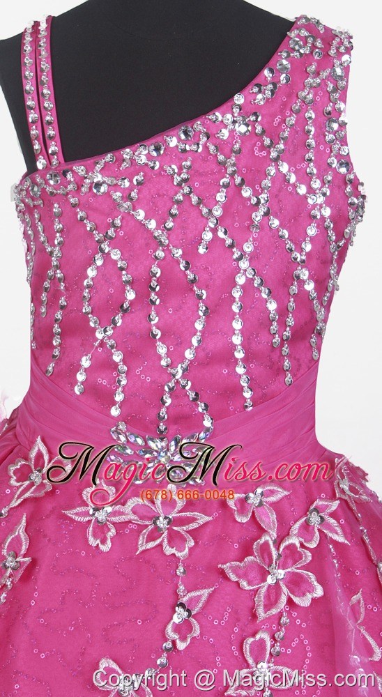 wholesale brand new beading hand made flowers ball gown strap floor-length little gril pageant dress