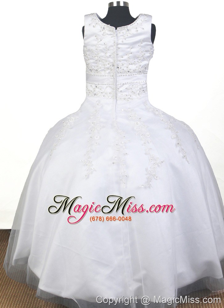 wholesale perfect embroidery with beading ball gown little gril pageant dress scoop floor-length