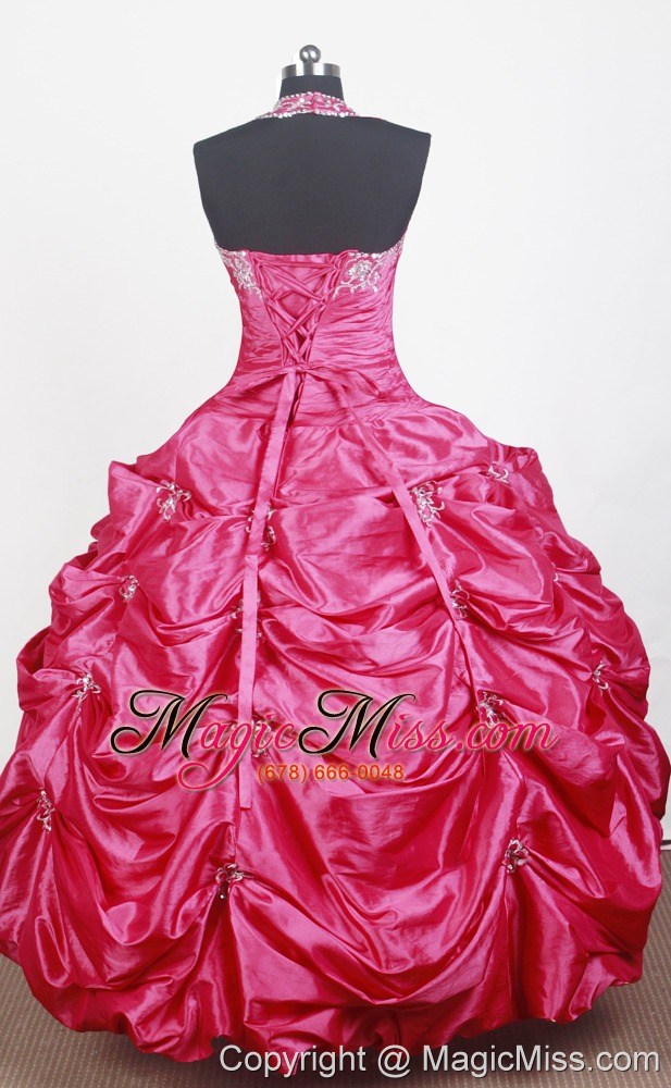 wholesale sweet ball gown embroidery with beading halter top floor-length little gril pageant dress
