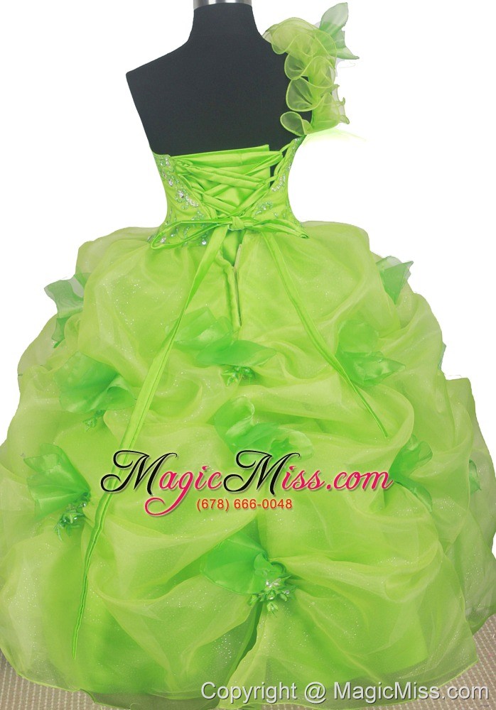 wholesale beading cute ball gown little gril pageant dress one shoulder floor-length