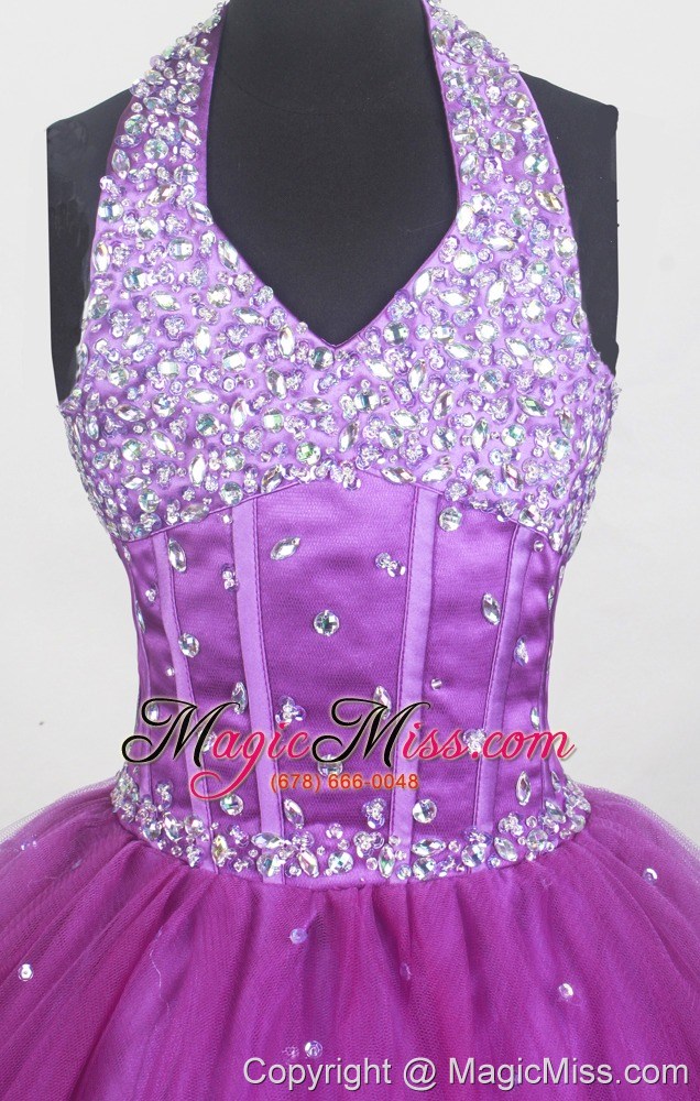 wholesale beaded decorate bust and halter for little gril pageant dress