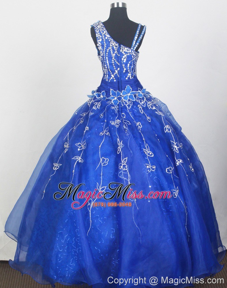 wholesale beautiful little gril pageant dress with beading and hand made flowers