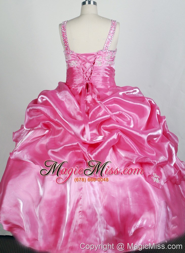 wholesale rose pink and appliqes for lovely little girl pageant dresses