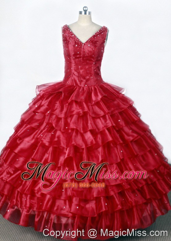 wholesale luxurious little girl pageant dresses with ruffled layers and beading