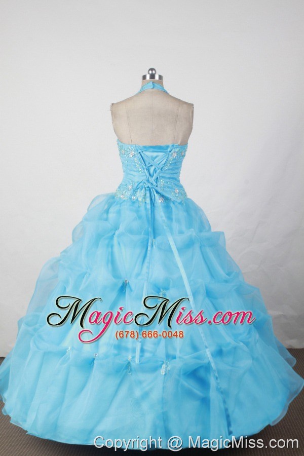 wholesale halter and baby blue for appliques little girl pageant dresses