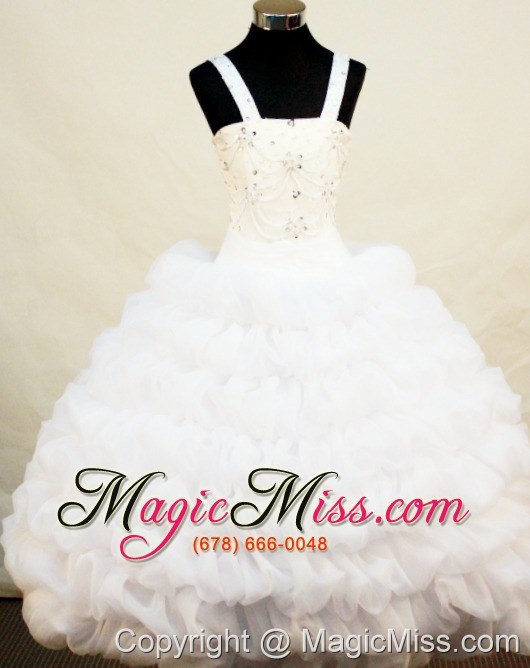 wholesale beautiful and white for little girl pageant dresses with ruffled layers