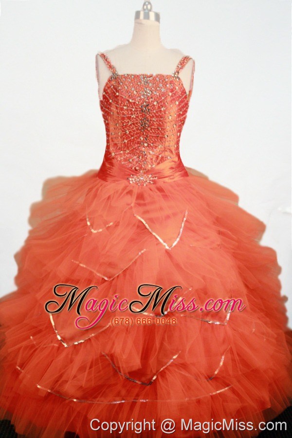 wholesale beautiful beading decorate up bodice little girl pageant dress ball gown straps floor-length