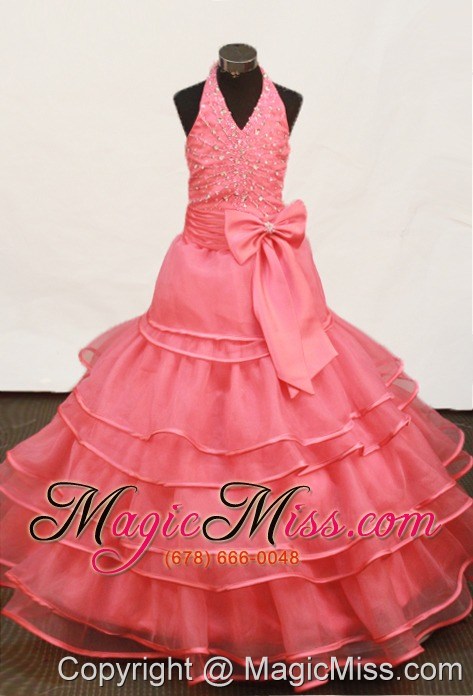 wholesale beautiful beading and ruffled layers ball gown hater little girl pageant dress floor-length