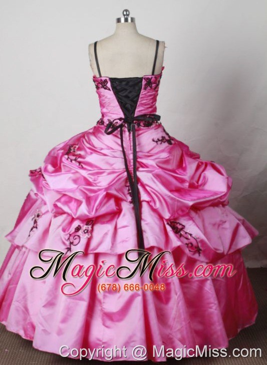 wholesale discount ball gown little girl pageant dresses spaghetti straps floor-length appliques