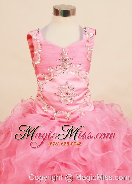 wholesale best ruffles 2013 little girl pageant dress square neck with floor-length organza