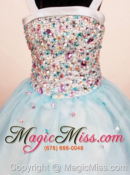 wholesale classical ball gown rhinestone little girl pageant dresses square neck floor-length