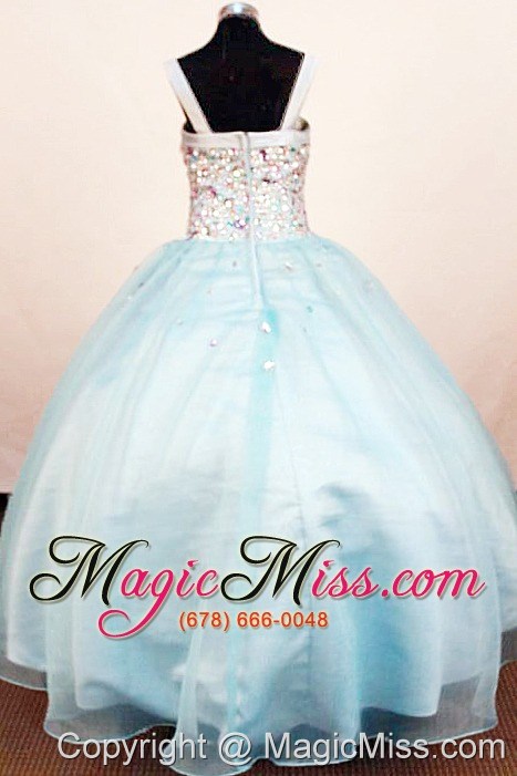 wholesale classical ball gown rhinestone little girl pageant dresses square neck floor-length