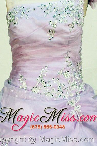 wholesale hand made flowers one shoulder lilac appliques little girl pageant dresses