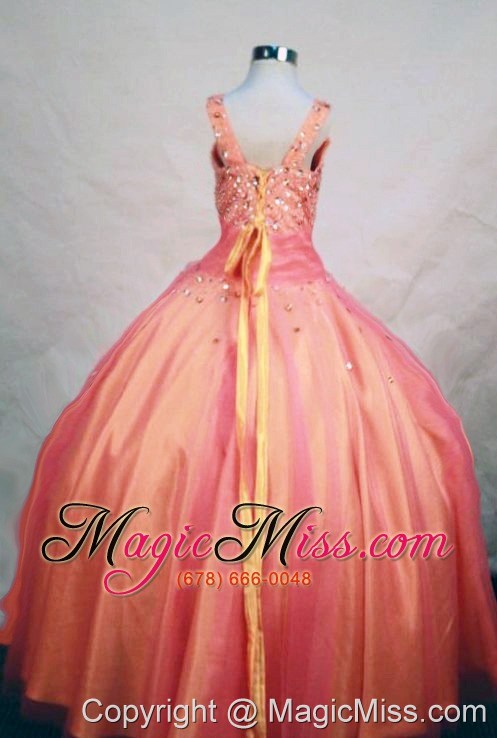 wholesale multi-color ball gown straps beading little girl pageant dresses custom made