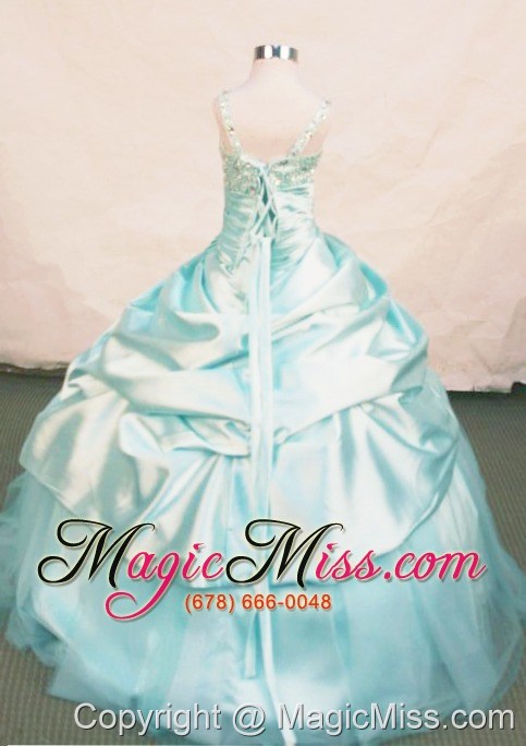 wholesale beading elegant ball gown straps floor-length gray beading little girl pageant dresses