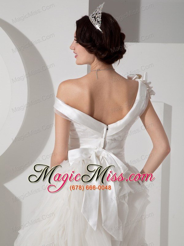 wholesale unique a-line v-neck floor-length satin sash wedding dress