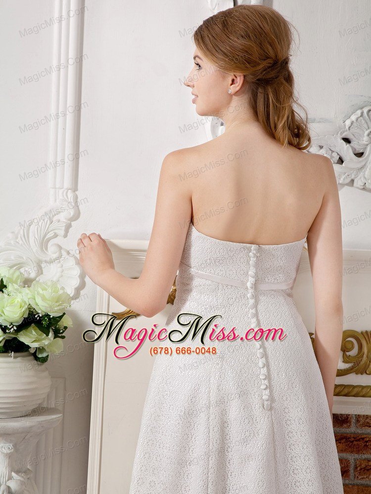 wholesale affordable empire strapless floor-length special fabric belt wedding dress