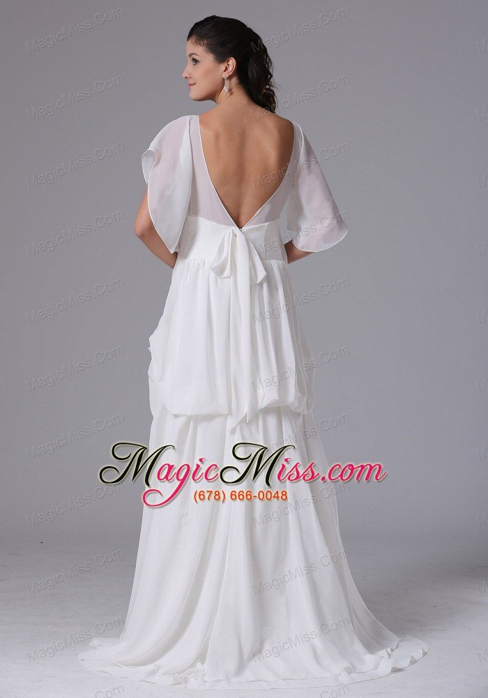wholesale 2013 simple scoop short sleeves wedding dress with chiffon in cheshire connecticut