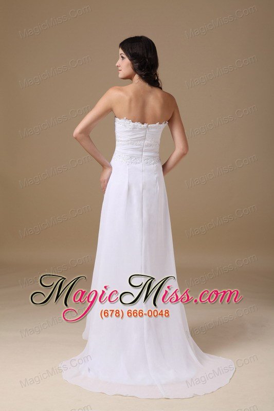 wholesale white empire sweetheart floor-length chiffon and taffeta lace prom dress