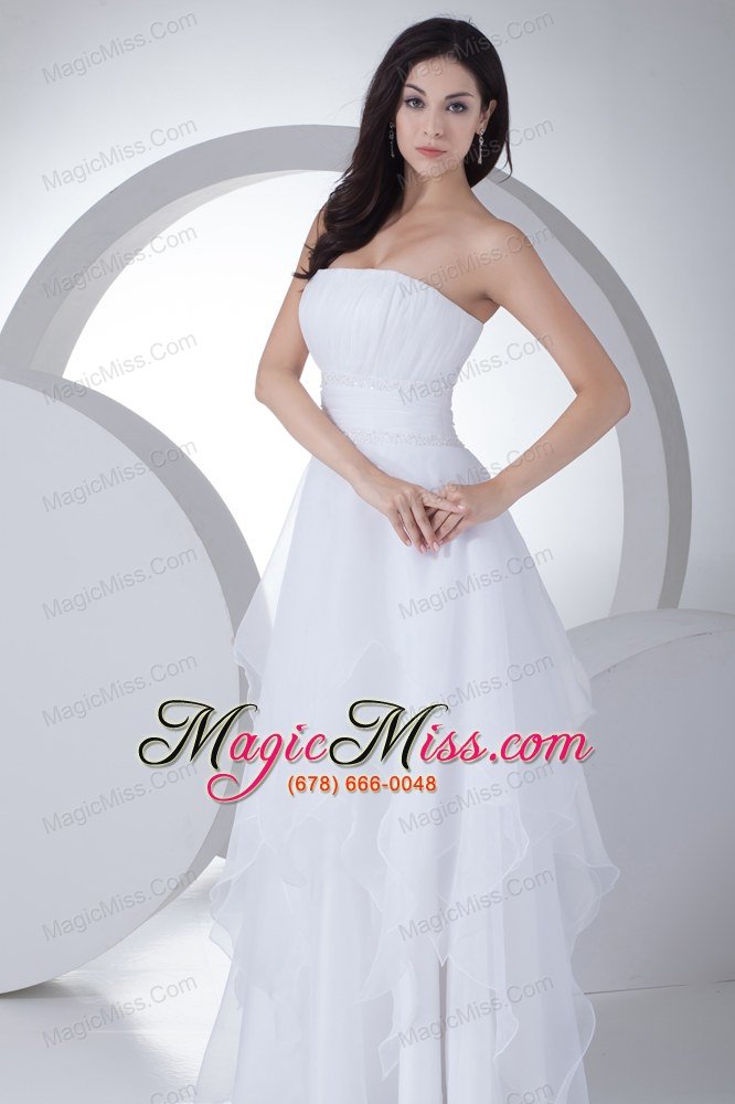wholesale a-line strapless ruffles organza wedding dress