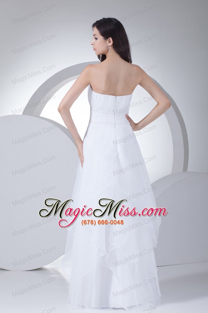 wholesale a-line strapless ruffles organza wedding dress