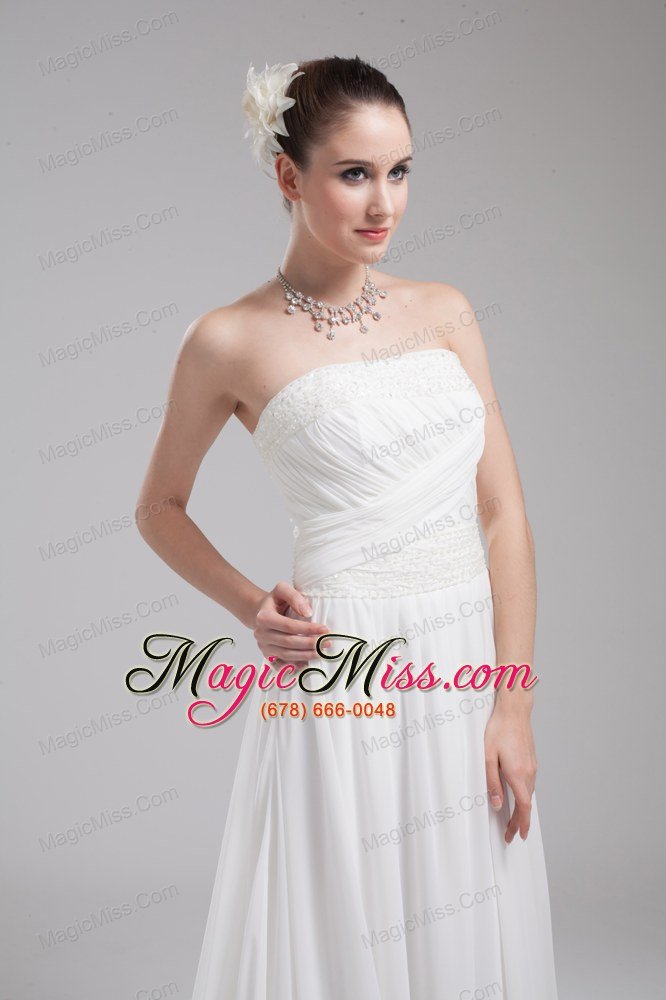 wholesale a-line strapless ruching chiffon wedding dress