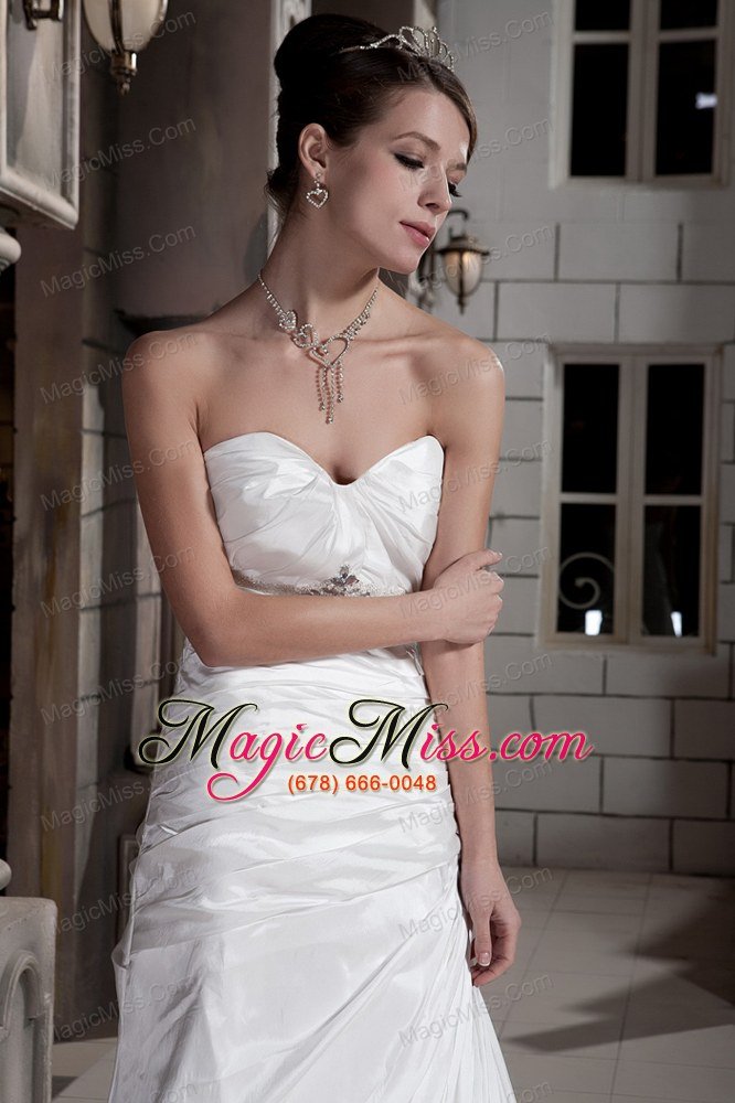 wholesale the most popular a-line / princess sweetheart court train taffeta beading and ruch wedding dress