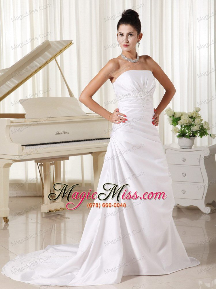 wholesale appliques strapless custom made column strapless ivory skirt for wedding dress
