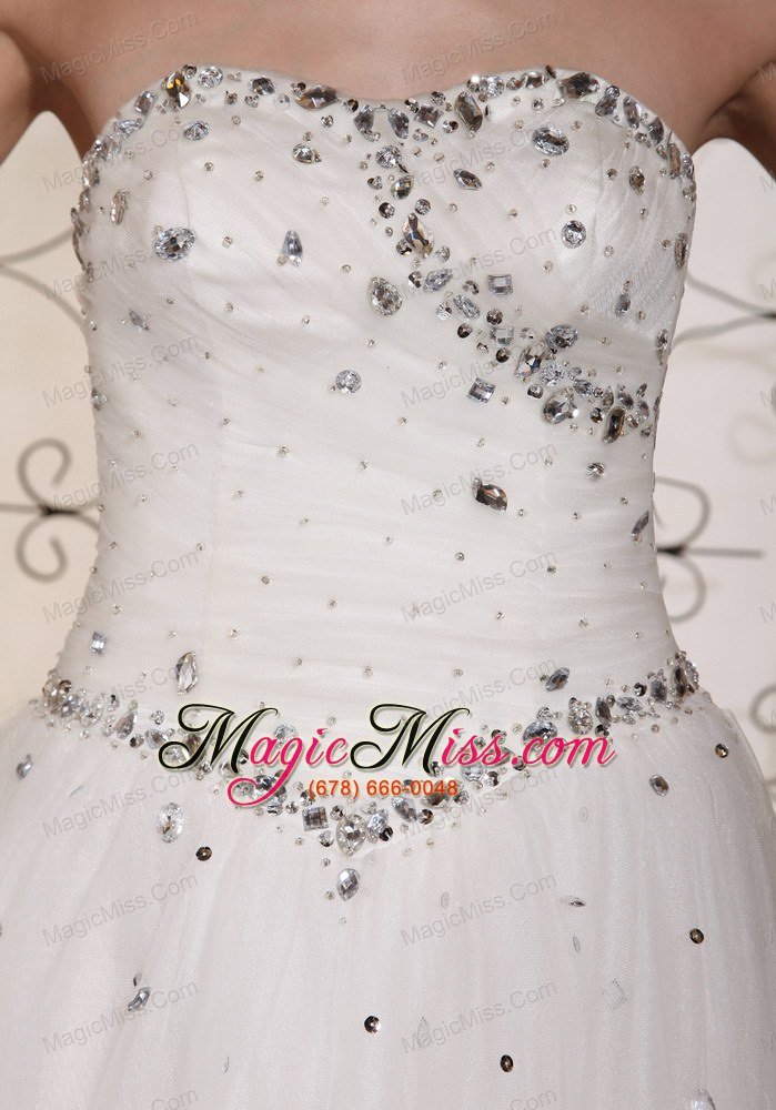 wholesale beaded bodice tulle lovely a-line wedding dress for 2013 strapless and floor-length gown