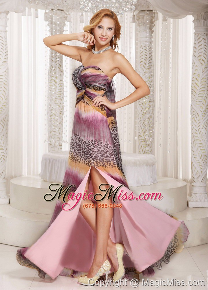 wholesale cheap milti-color high slit swettheart watteau train 2013 prom dress party style