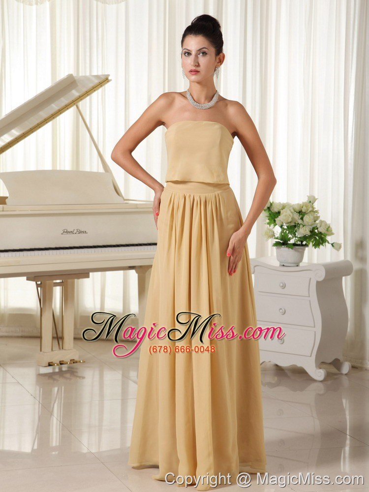 wholesale champagne empire for simple prom dress chiffon zipper-up