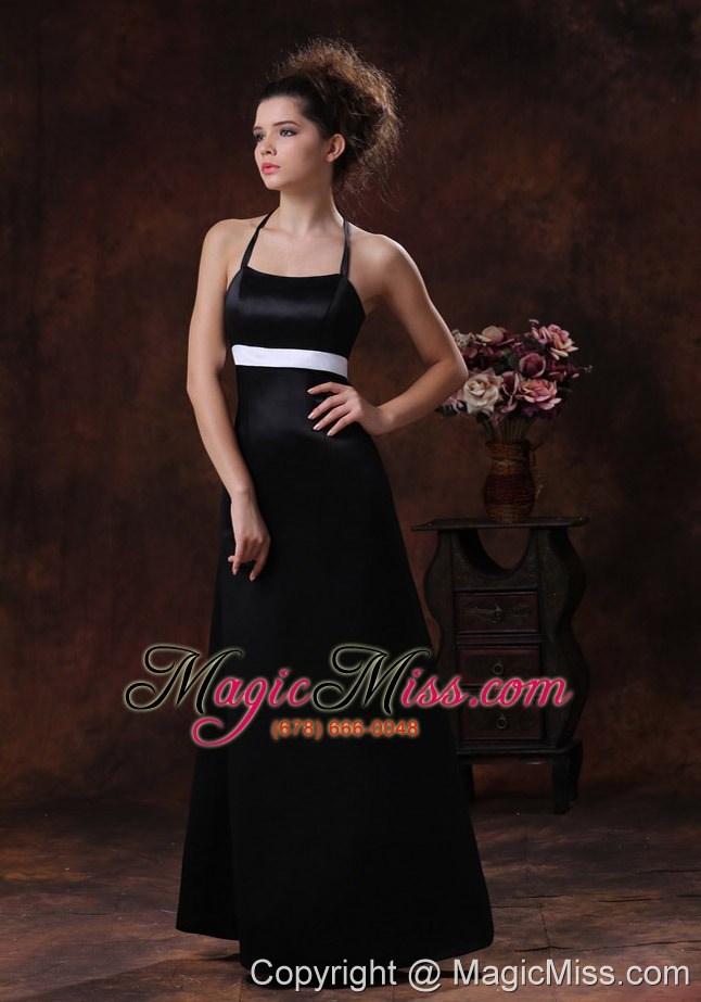 wholesale halter column taffeta floor-length black 2013 prom dress