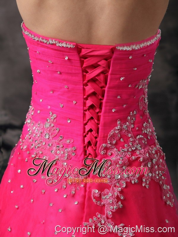 wholesale prettz hot pink a-line sweetheart formal prom dress with beading
