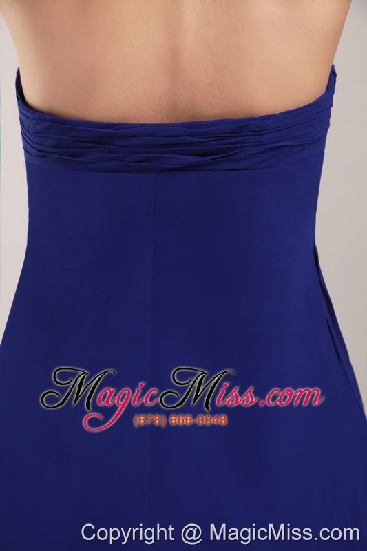 wholesale royal blue empire strapless floor-length chiffon beading prom / evening dress