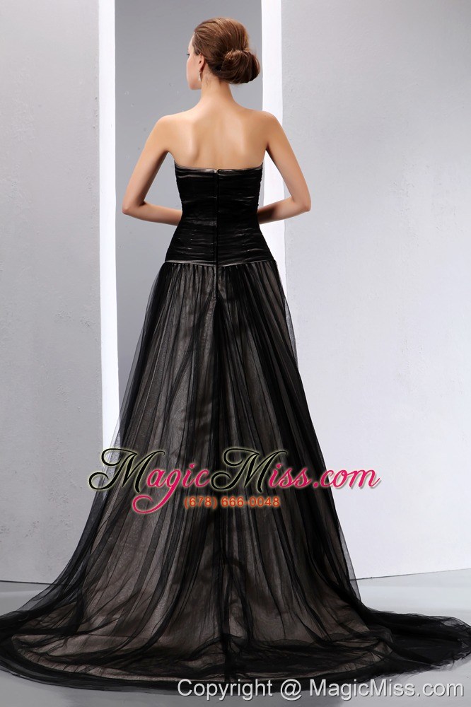 wholesale sexy black empire sweetheart mother of the bride dress court train tulle