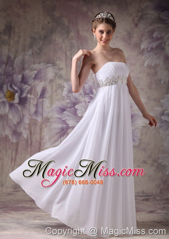 wholesale customize wedding dress empire strapless chiffon appliques floor-length