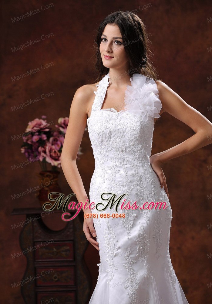 wholesale goodyear arizona customize wedding dress clearance with halter neckline lace over decorate shirt