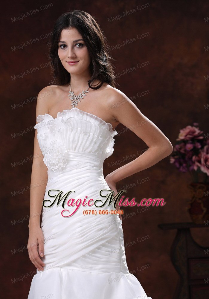 wholesale white mermaid strapless organza wedding dress in 2013 sedona arizona with ruffled layers