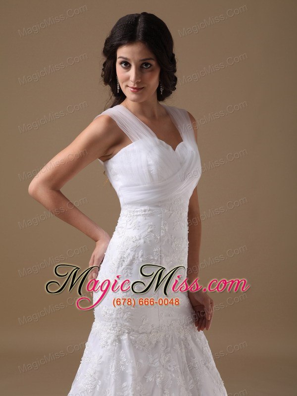 wholesale beautiful mermaid sweetheart court train lace wedding dress