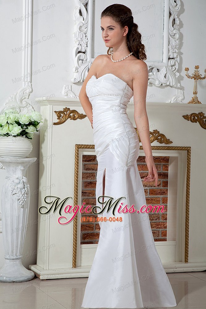 wholesale beautiful column sweetheart floor-length taffeta ruch wedding dress