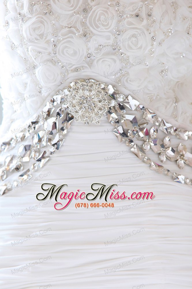wholesale gorgeous mermaid strapless court train special fabric beading and appliques wedding dress