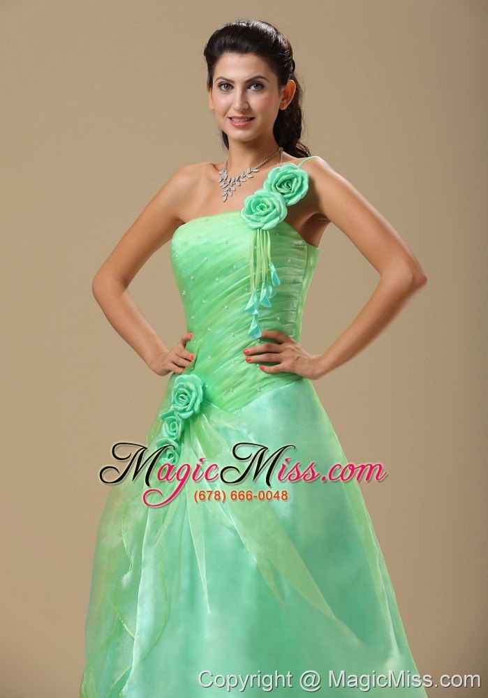 wholesale apple green hand made folwers and ruched bodice in springfield illinois dama dresses for quinceanera